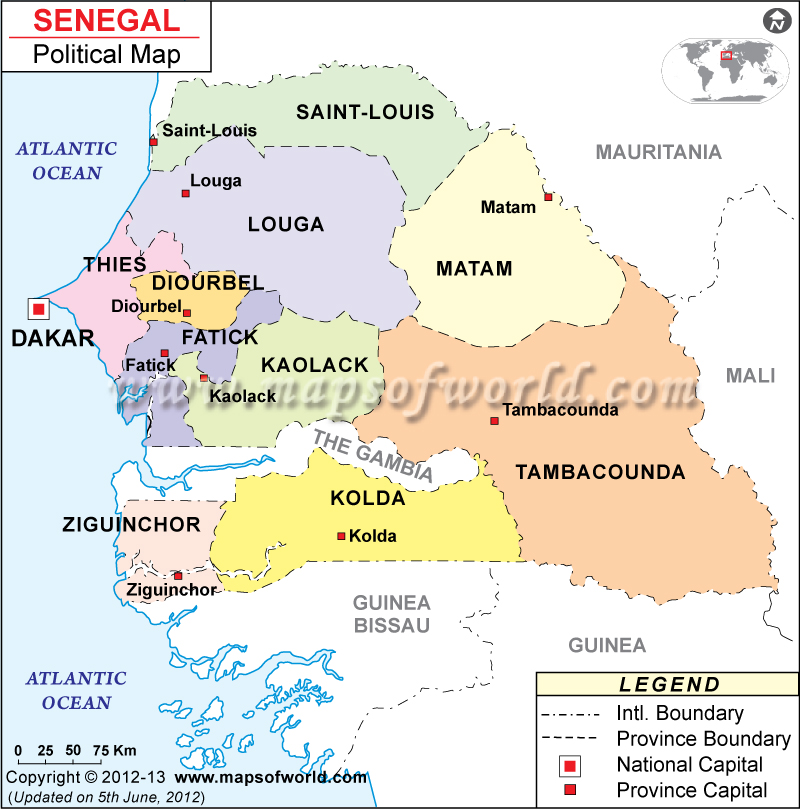 Sudivision terriroriale du Seneg
